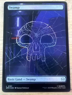 MTG FOIL BASIC LAND SWAMP SPIDER-MAN FOIL FULL ART - Image 1