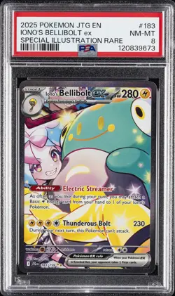 2025 POKEMON JTG EN-JOURNEY TOGETHER #183 IONO'S BELLIBOLT EX PSA 8 - Image 1
