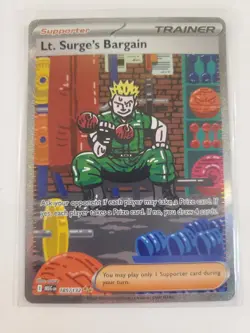 Lt. Surge's Bargain SIR Pokemon Mega Evolution 185/132 PACK FRESH SUPER CLEAN - Image 1