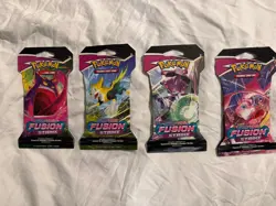 Pokemon Fusion Strike Sleveed Booster Packs Full Art Set (Lot of 4) - Image 1