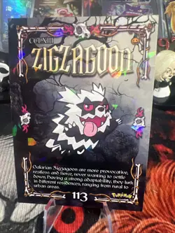 Zigzagoon #113 - Cracked Ice Holo - Prisma Trick or Treat Cards - Pokemon - Image 1