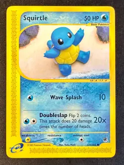 Squirtle 131/165 2002 Expedition Pokemon Card TCG Yuka Morii Non Holo - Nm/Vlp - Image 1