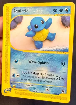 Squirtle 131/165 2002 Expedition Pokemon Card TCG Yuka Morii Non Holo - Nm/Vlp - Image 2