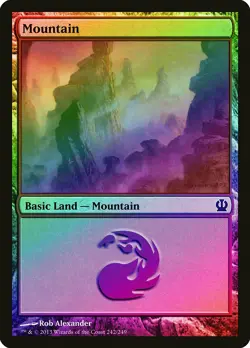 Mountain (242) FOIL Theros HEAVILY PLD Basic Land MAGIC GATHERING CARD ABUGames - Image 1