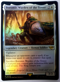 MTG Lord of the Rings - Boromir, Warden of the Tower - FOIL Rare - 0004 NM - Image 1