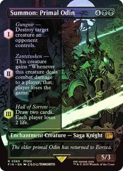 Summon: Primal Odin Foil Borderless Final Fantasy MTG NM - Image 1