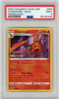 PSA 9 Mint 2020 Pokemon Vivid Voltage Charizard Prerelease Stamp Promo SWSH066 - Image 1