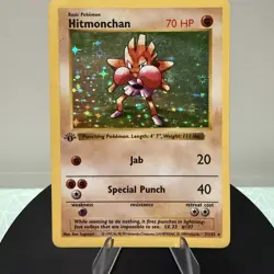 Pokemon TCG Hitmonchan Base Set 7/102 Holo 1st Edition Holo Rare - Image 1