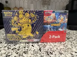 Pokemon TCG Surging Sparks Elite Trainer Box ETB 2-Pack Booster Bundle SEALED - Image 1