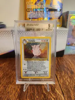 Pokemon 1997 Jungle Clefable Holo #36 Beckett 9 MINT Tcg Graded Psa - Image 1