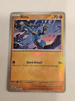 Riolu (Master Ball Pattern) 050/131 Sv: Prismatic Evolutions Holo Pokemon TCG - Image 1