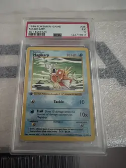 1999 Pokemon Base Set 1st Edition #35 Magikarp PSA 5 - Image 1