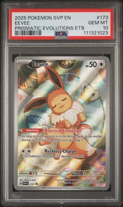 2025 POKEMON SVP EN-SV BLACK STAR PROMO #173 EEVEE PSA 10 - Image 1