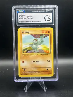 1999-2000 Pokemon Base Set Machop 52/102 CGC 9.5 Mint - Image 1