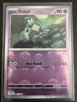 Golett (Poke Ball Pattern) 042/086 SV: Black Bolt Holo Common Pokemon TCG NM - Image 1