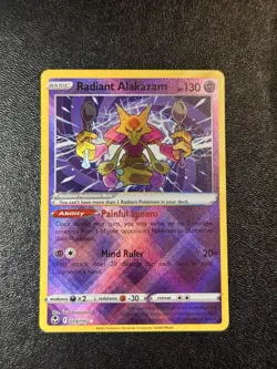Radiant Alakazam 059/195 Pokemon Silver Tempest NM Holo - Image 1