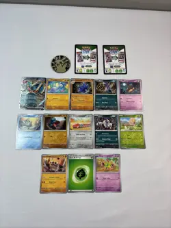Pokemon Paradox Rift - 13 Card Lot (4 HOLOS) + Pikachu Token. - Image 1