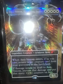 Magic The Gathering Anti-Venom Horrifying Healer Marvel Legends MTG Foil Card - Image 1