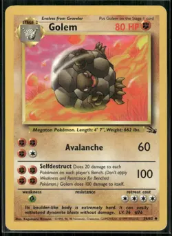 Pokemon Fossil #36/62 Golem Uncommon - Image 1