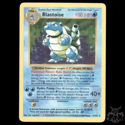 Blastoise Holo #2/102 Base Set Shadowless MP(Corner Crease) Pokemon 1999 - Image 1