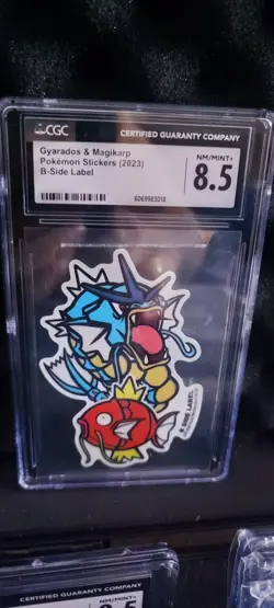 2023 POKEMON STICKERS B-SIDE LABEL - JPN GYARADOS & MAGIKARP CGC - Image 1