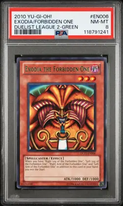 PSA 8 DL11-EN006 Exodia Forbidden One Green Foil Duelist League 2 2010 Yugioh - Image 1