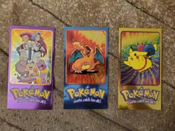 3 Topps Chrome Oversized Jumbo Cards, Charizard Flying Pikachu And Team Rocket - Image 1