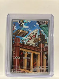 Timburr - Pokemon TCG Black Bolt Illustration Rare Pokemon Card 125/086 - Image 2