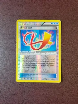 2014 Pokemon card: Trainer: Focus Sash 91/111 Reverse Holo, Uncommon - Image 1
