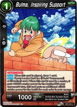 Dragon Ball Super Card Game Bulma, Inspiring Support Regular Common Card - Image 1