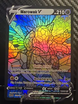 Cubone & MAROWAK CUSTOM Set Stained Glass Holo Cards Display Only LAST SET - Image 2
