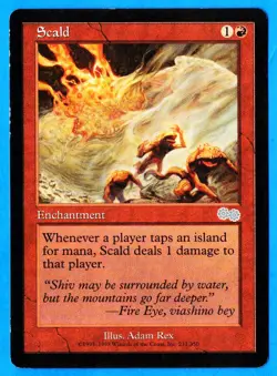 Scald - 1998 Urza's Saga MTG Red Uncommon Enchantment LP X 2 - Image 1