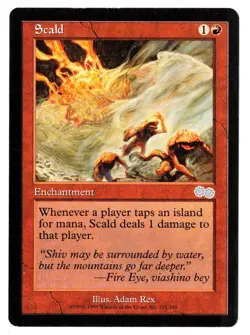 Scald - 1998 Urza's Saga MTG Red Uncommon Enchantment LP X 2 - Image 2