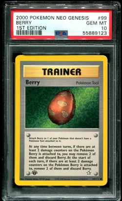 PSA 10 Berry 1st Edition Neo Genesis 2000 Pokemon Card #99 - Image 1