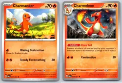 Charmander/Charmeleon - Paldean Fates PAF 007/008/091 Pokemon Card NM - Image 1