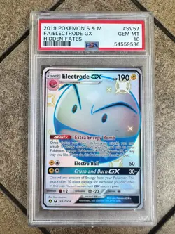 Shiny Electrode GX 2019 Pokemon Sun & Moon Hidden Fates Full Art FA #SV57 PSA 10 - Image 1