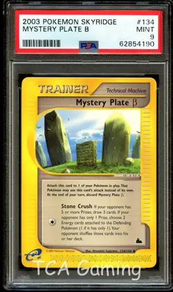 PSA 9 MINT Mystery Plate B (Beta) 134/144 Skyridge Pokemon Card 190 - Image 1