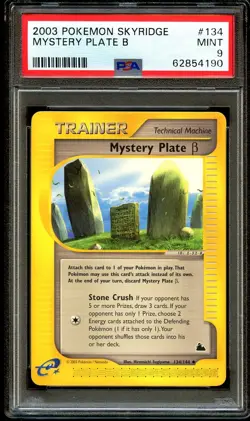 PSA 9 MINT Mystery Plate B (Beta) 134/144 Skyridge Pokemon Card 190 - Image 2