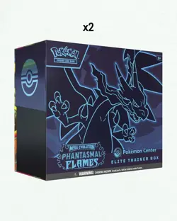 🔥 Phantasmal Flames: Pokemon Center ETB x2 + Mega Charizard X ex UPC *PREORDER - Image 2