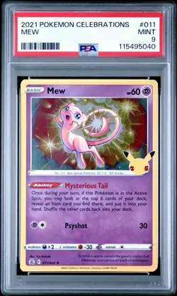 Pokemon Celebrations Mew HOLO 011/025 New PSA Cert # *MINT PSA 9* - Image 1