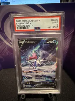 Pokemon TCG Holo Ultra Rare Full Art Near Mint Condition GG38/GG70 Suicune PSA 9 - Image 1