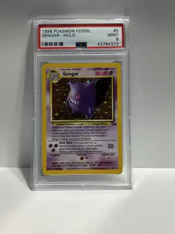 1999 Pokemon Fossil Gengar Holo Unlimited 5/62 PSA 9 - Image 1
