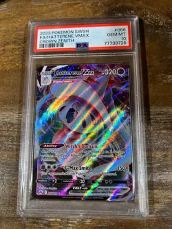 POKEMON 2023 Crown Zenith Full Art HATTERENE Vmax #066 PSA 10 Gem Mint - Image 1
