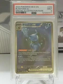 Pokemon 2023 Blastoise ex 200/165 Full Art SIR Scarlet & Violet 151 PSA 9 - Image 1