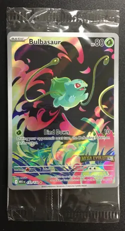 Bulbasaur 133/132 Mega Evolution Enhanced Box Topper Stamp Promo Sealed POKEMON - Image 1