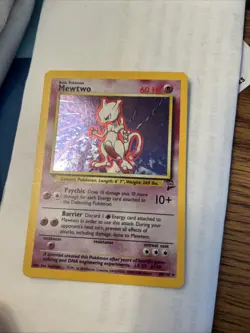 Mewtwo 10/130 TCG 1999 Pokemon Holo Rare Vintage Base Set 2 WOTC NM-LP SWIRL - Image 1