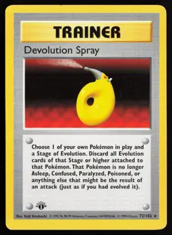 1999 Pokemon Base Set Shadowless 1srt Edition Devolution Spray /102 Trainer #72 - Image 1