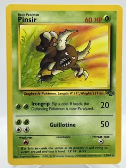 Pinsir 25/64 Jungle Unlimited Non Holo Rare WotC 1999 Vintage Pokemon TCG Card - Image 1