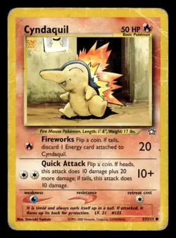 Cyndaquil 57/111 & Quilava 47/111 Neo Genesis Set Pokemon Card - Image 2
