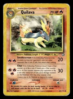Cyndaquil 57/111 & Quilava 47/111 Neo Genesis Set Pokemon Card - Image 4